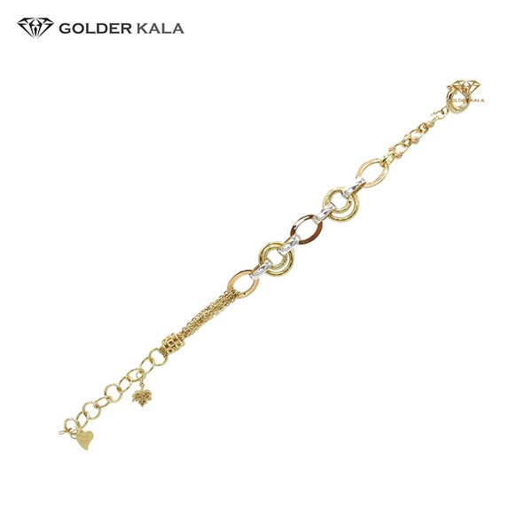 دستبند طلا زنجیری آویز دار کد 1382