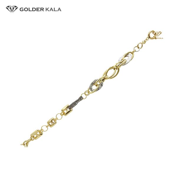 دستبند طلا زنجیری زنانه فانتزی کد 1343