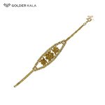 دستبند طلا زنانه گلدار طرح عربی