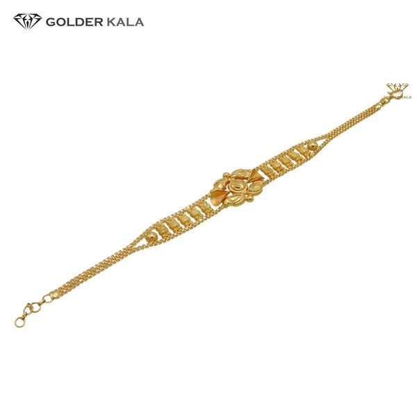 دستبند طلا زنجیری طرح گل مدل 1990