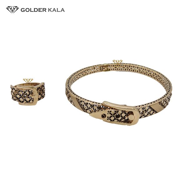 دستبند طلا النگویی با انگشتر مدل 2235